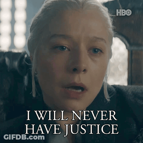 A Woman Says " I Will Never Have Justice " In A Hbo Ad GIF