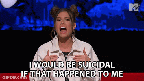 A Woman Says I Would Be Suicidal If That Happened To Me On A Tv Show GIF