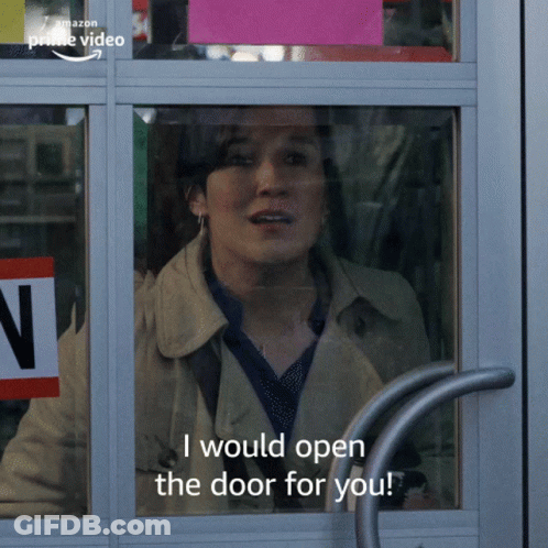 Woman Looking Out Window Says I Would Open The Door For You GIF