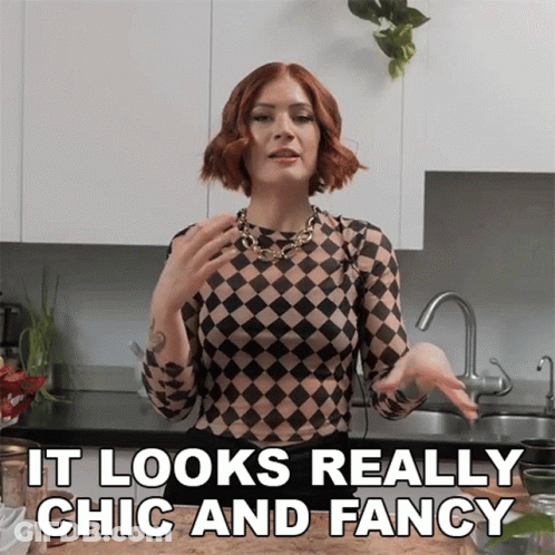 A Woman Says It Looks Really Chic And Fancy In A Kitchen GIF