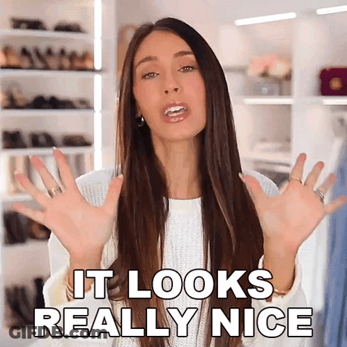 A Woman Says It Looks Really Nice With Her Hands Up GIF