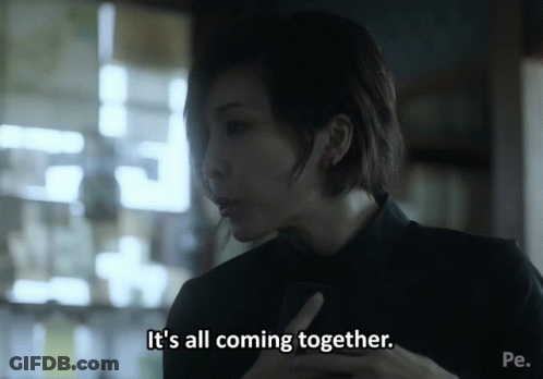 A Woman Says " It 'S All Coming Together " While Smoking A Cigarette GIF