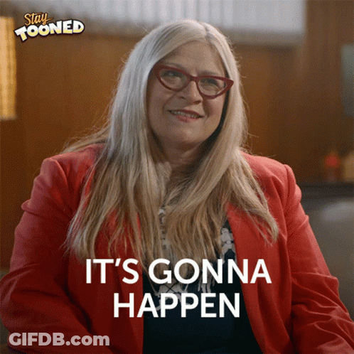 A Woman Says It 'S Gonna Happen In A Red Jacket GIF