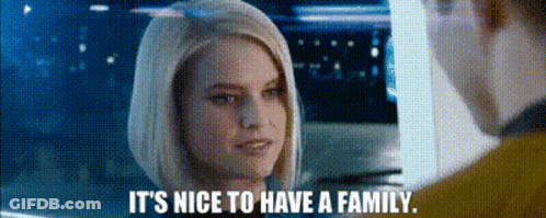 A Woman Says It 'S Nice To Have A Family Next To A Man GIF