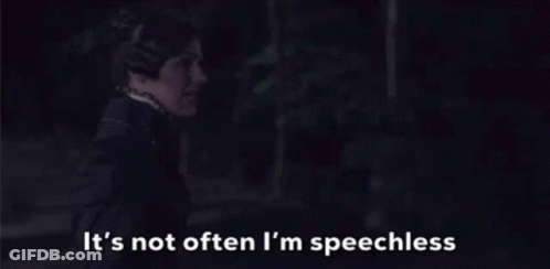 A Woman Says It 'S Not Often I 'M Speechless In The Dark GIF