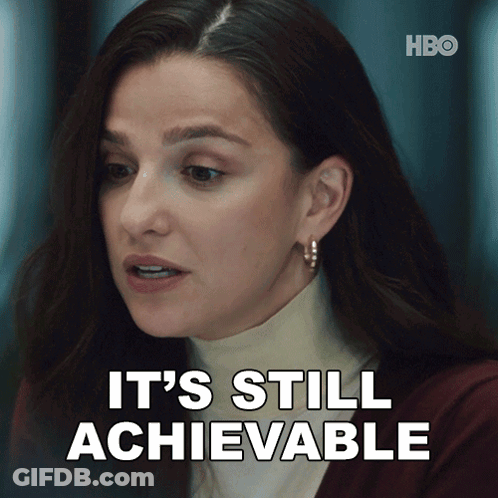A Woman Says " It 'S Still Achievable " In A Hbo Ad GIF