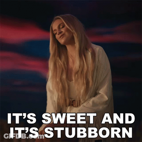 A Woman Says It 'S Sweet And It 'S Stubborn In Front Of A Cloudy Sky GIF