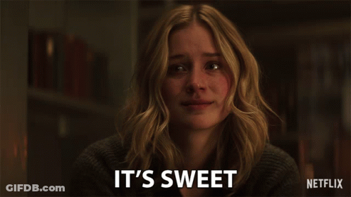 A Woman Says It 'S Sweet With A Netflix Logo In The Background GIF