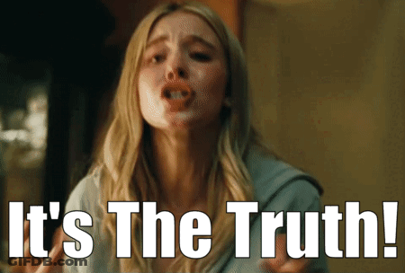 A Woman Says It 'S The Truth With Her Hands In The Air GIF