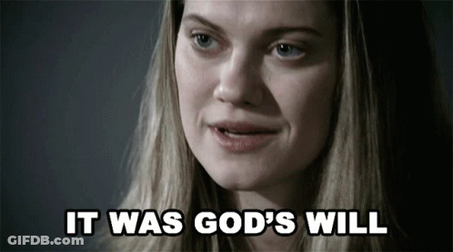 A Woman Says It Was God 'S Will In Front Of Her GIF