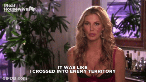 A Woman Says It Was Like I Crossed Into Enemy Territory On The Screen GIF