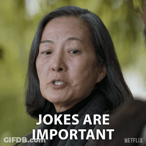 A Woman Says Jokes Are Important On A Netflix Ad GIF