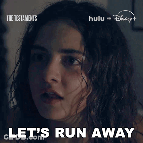 A Woman Says " Let 'S Run Away " In A Disney Advertisement GIF