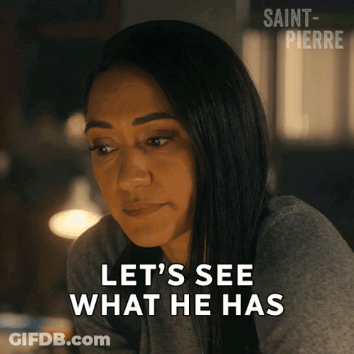 A Woman Says Let 'S See What He Has In A Saint Pierre Ad GIF