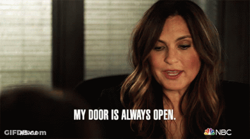 Woman Saying My Door Is Always Open GIF