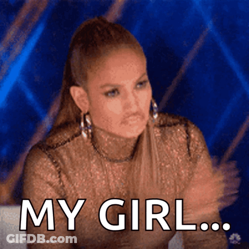 A Woman Says " My Girl " While Looking At Something GIF