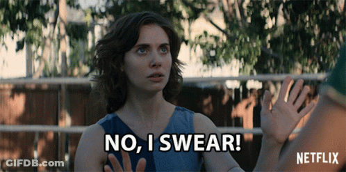 A Woman Says No I Swear In Front Of A Netflix Ad GIF
