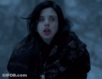 A Woman Says " Not Again " In Front Of A Dark Background GIF