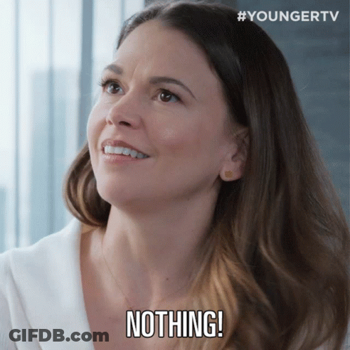 A Woman Says Nothing In A Younger Tv Ad GIF