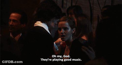 A Woman Says Oh My God They 'Re Playing Good Music In A Crowd GIF
