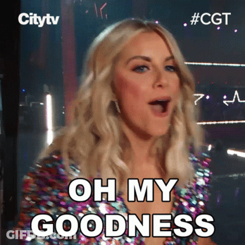 A Woman Says Oh My Goodness With Her Mouth Wide Open GIF