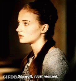 A Woman Says " Oh Wait I Just Realized " In A Dark Room GIF