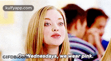 A Woman Says On Wednesdays We Wear Pink GIF