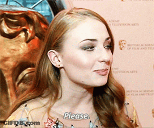 A Woman Says Please In Front Of A British Academy Of Film And Television GIF