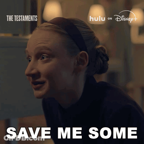 A Woman Says " Save Me Some " In A Disney Advertisement GIF