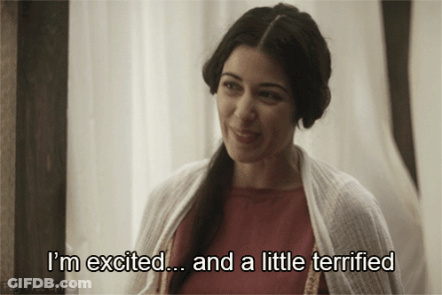 A Woman Says She Is Excited And Terrified GIF