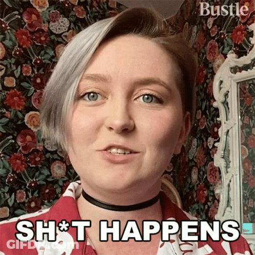A Woman Says " Shit Happens " While Wearing A Choker GIF