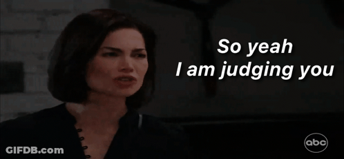 A Woman Says So Yeah I Am Judging You In A Dark Room GIF