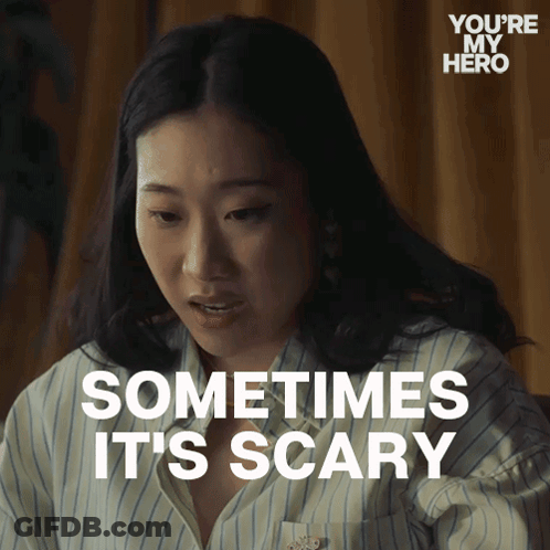 A Woman Says " Sometimes It 'S Scary " In A You 'Re My Hero Advertisement GIF