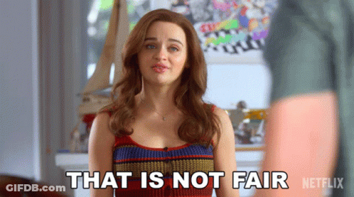 A Woman Says That Is Not Fair Next To A Netflix Logo GIF