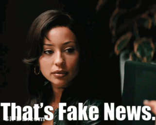 A Woman Says " That 'S Fake News " While Looking At Something GIF