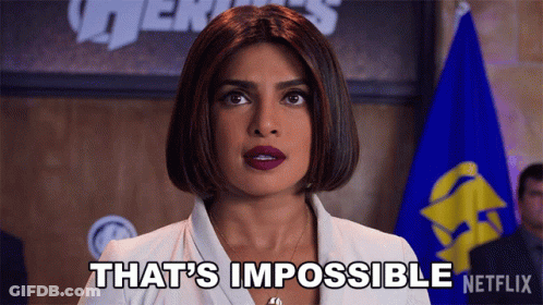A Woman Says " That 'S Impossible " In Front Of A Netflix Logo GIF