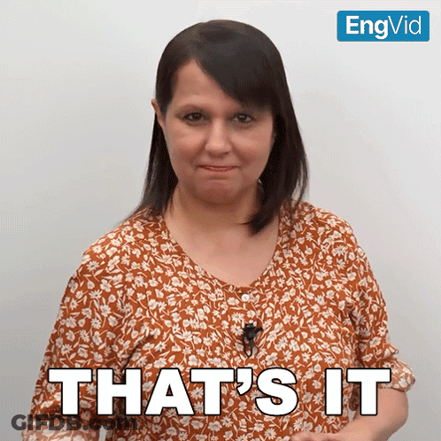 A Woman Says That 'S It In Front Of A White Wall GIF