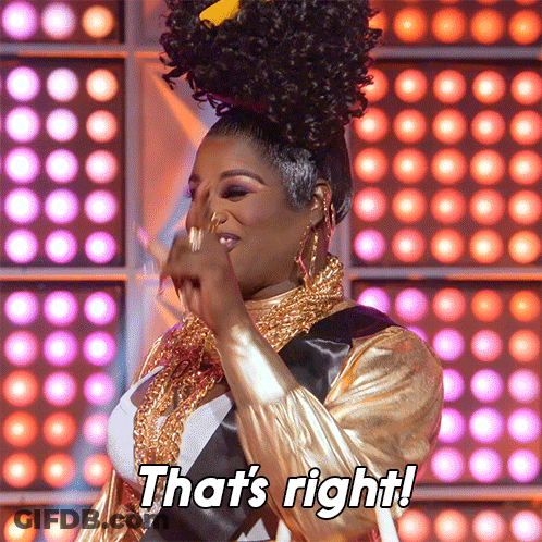 Woman Saying That's Right In Front Of Lights GIF