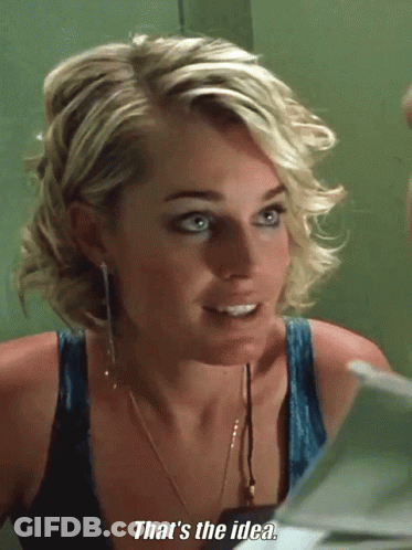 A Woman Says " That 'S The Idea " In Front Of A Man GIF