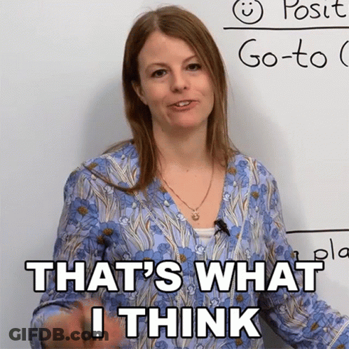 A Woman Says That 'S What I Think While Standing In Front Of A Whiteboard GIF