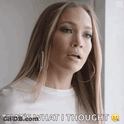 A Woman Says That 'S What I Thought With A Smiley Face On Her Face GIF