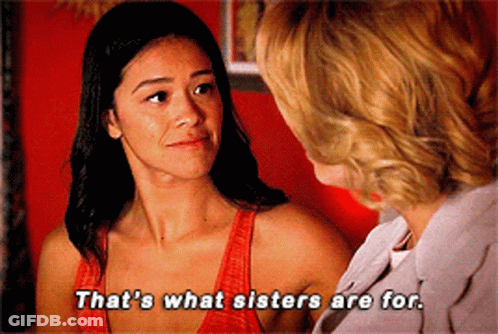 A Woman Says That 'S What Sisters Are For While Talking To Another Woman GIF