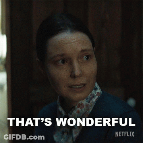 A Woman Says That 'S Wonderful On A Netflix Advertisement GIF