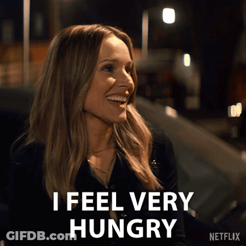 A Woman Says That She Feels Very Hungry GIF