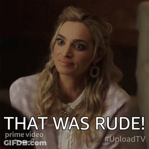 A Woman Says That Was Rude In Front Of A Picture Of Her GIF