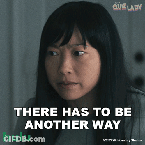 A Woman Says There Has To Be Another Way On A Hulu Poster GIF