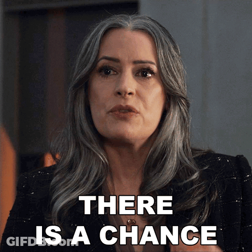 A Woman Says There Is A Chance In Front Of Her Face GIF