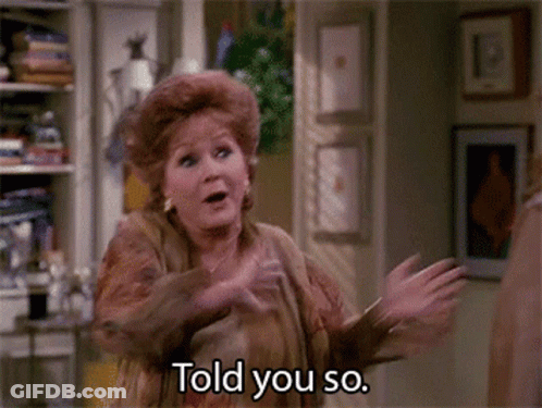 A Woman Says Told You So In A Room GIF