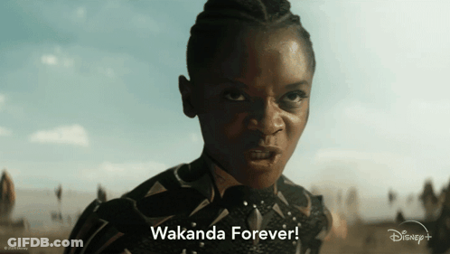A Woman Says " Wakanda Forever " In A Disney + Ad GIF