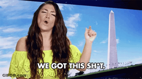 A Woman Says We Got This Sh * T In Front Of A Washington Monument GIF